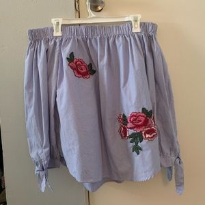 Charlotte Russe Flower Embroidered Top